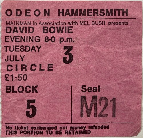 David bowie ticket - david, final